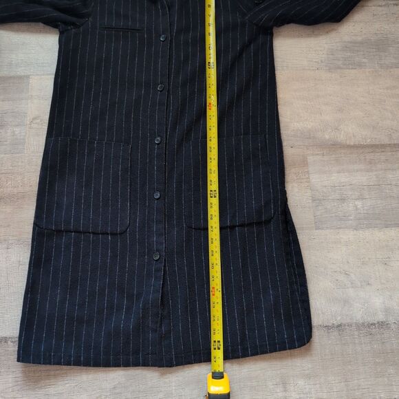 Zara Womens Blue Trafalac Outerwear Wool  Long Trench Jacket Size Small S - Picture 6 of 6